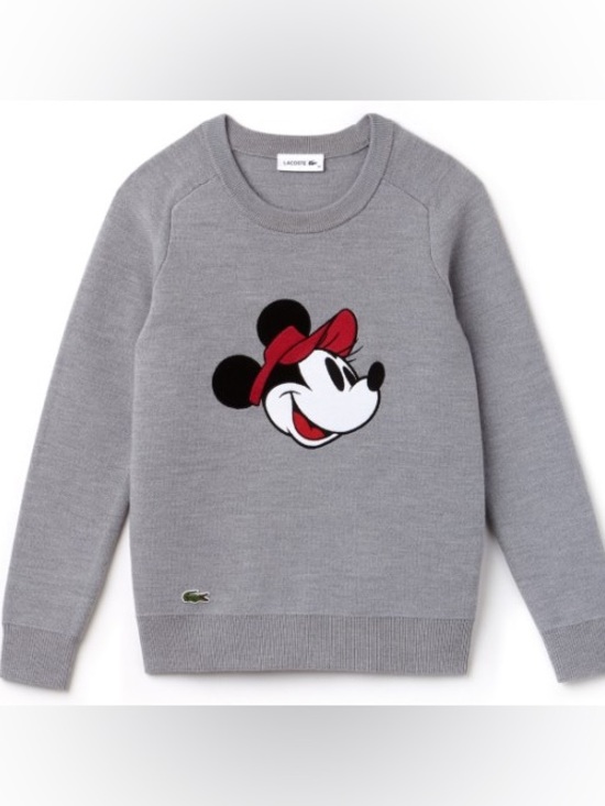 Lacoste Sweaters - Disney x Lacoste Gray Mickey Mouse Crewneck Sweater